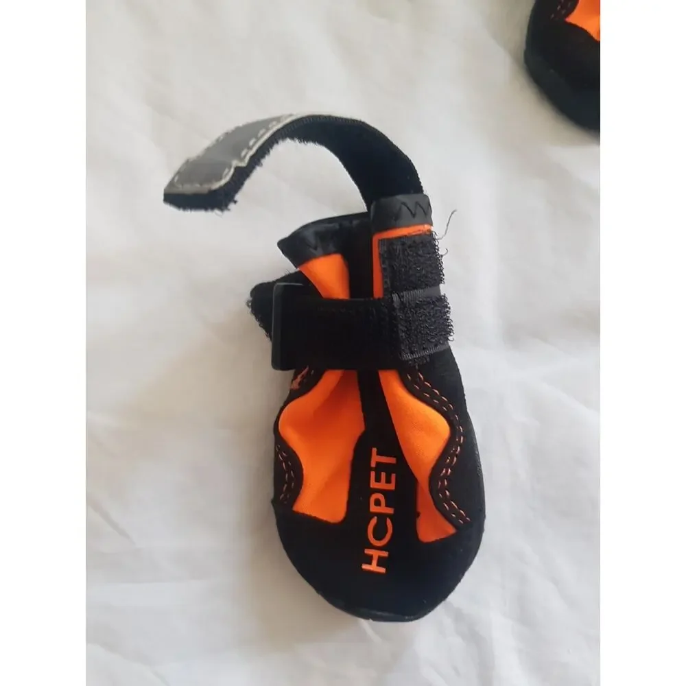 Hcpet Dog Boots Breathable Dog Shoes, Waterproof Dog Bootie SIZE 2 Black Orange